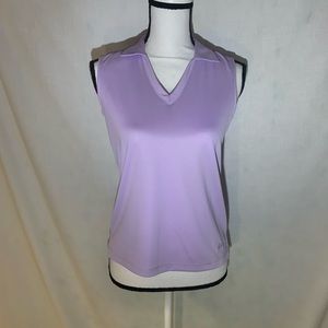 Lady Hagen purple sleeveless golf shirt